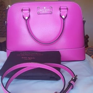 ♠️ Kate Spade Fuchsia Crosshatch Maise Zip Satchel